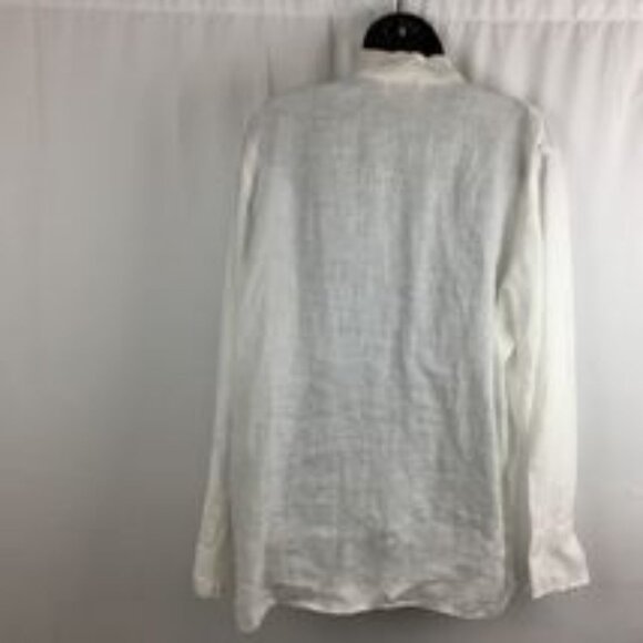 DANA BUCHMAN White Long Sleeve Button Blouse Red Embroidery XL NWOT Shel-fpull - Picture 4 of 9